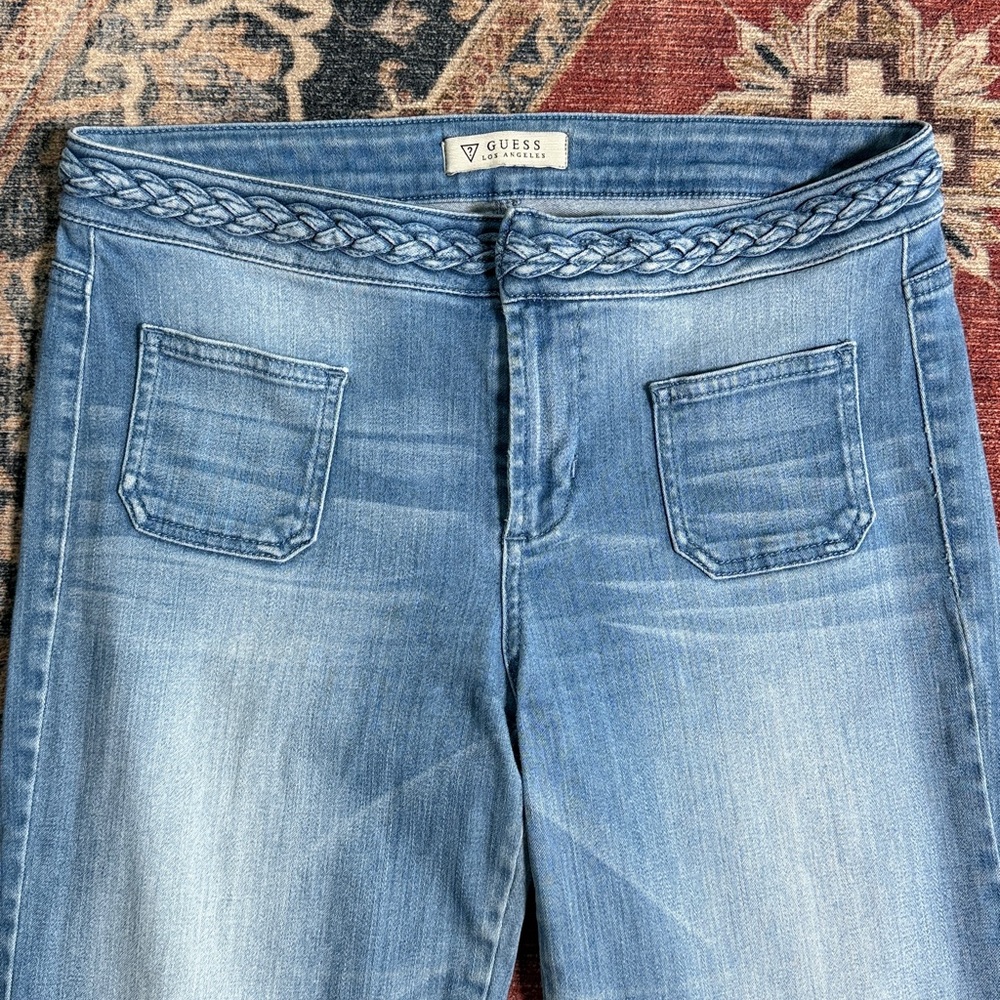 GUESS Braided Waist Flare Jeans Size 29 - Picture 7 of 12